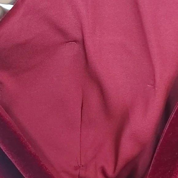 Vince Camuto Red Burgundy Velvet Halter Sleeveless Over Knee Dress 18 XXL # - Picture 7 of 13